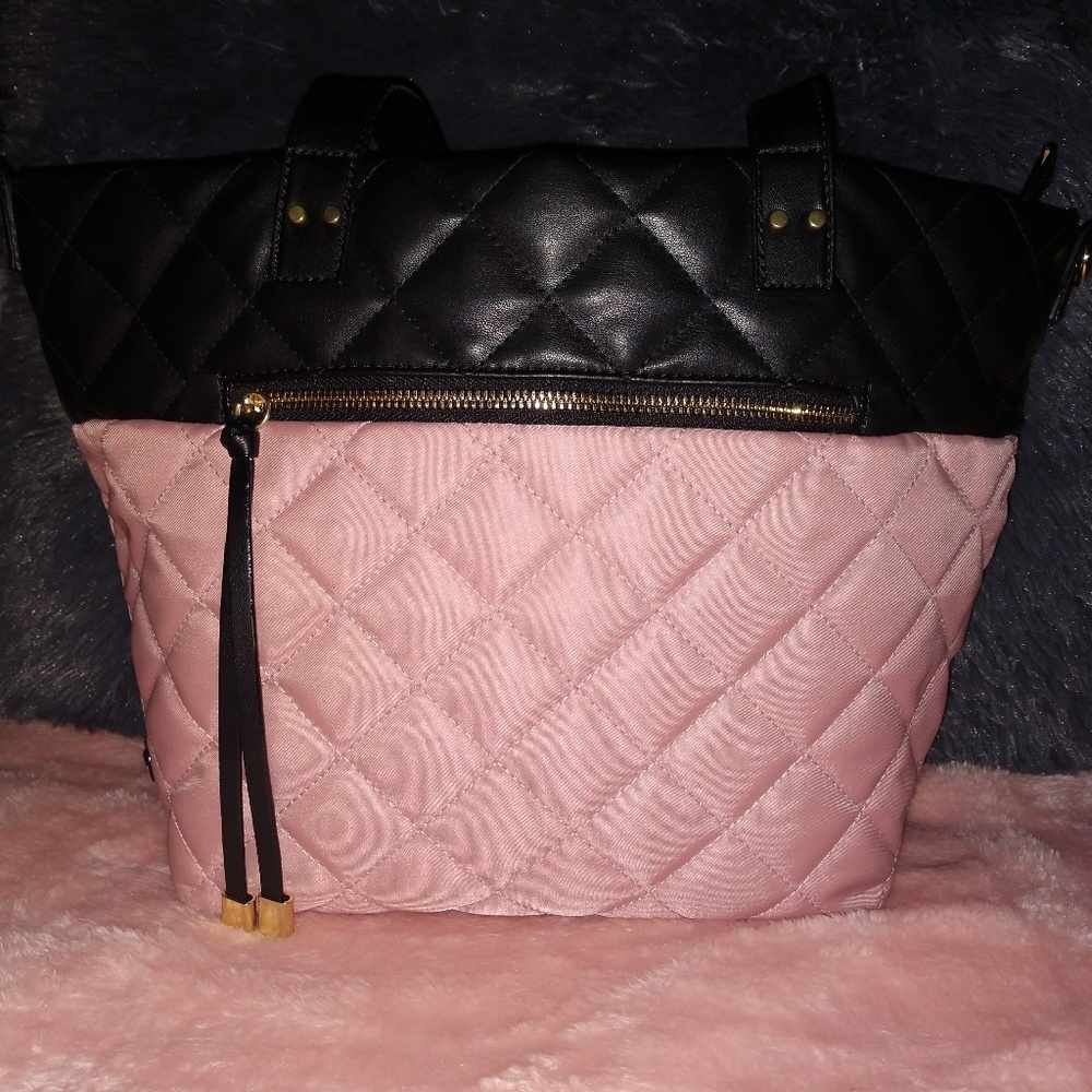 Black/Rosey Pink Handbag Tote